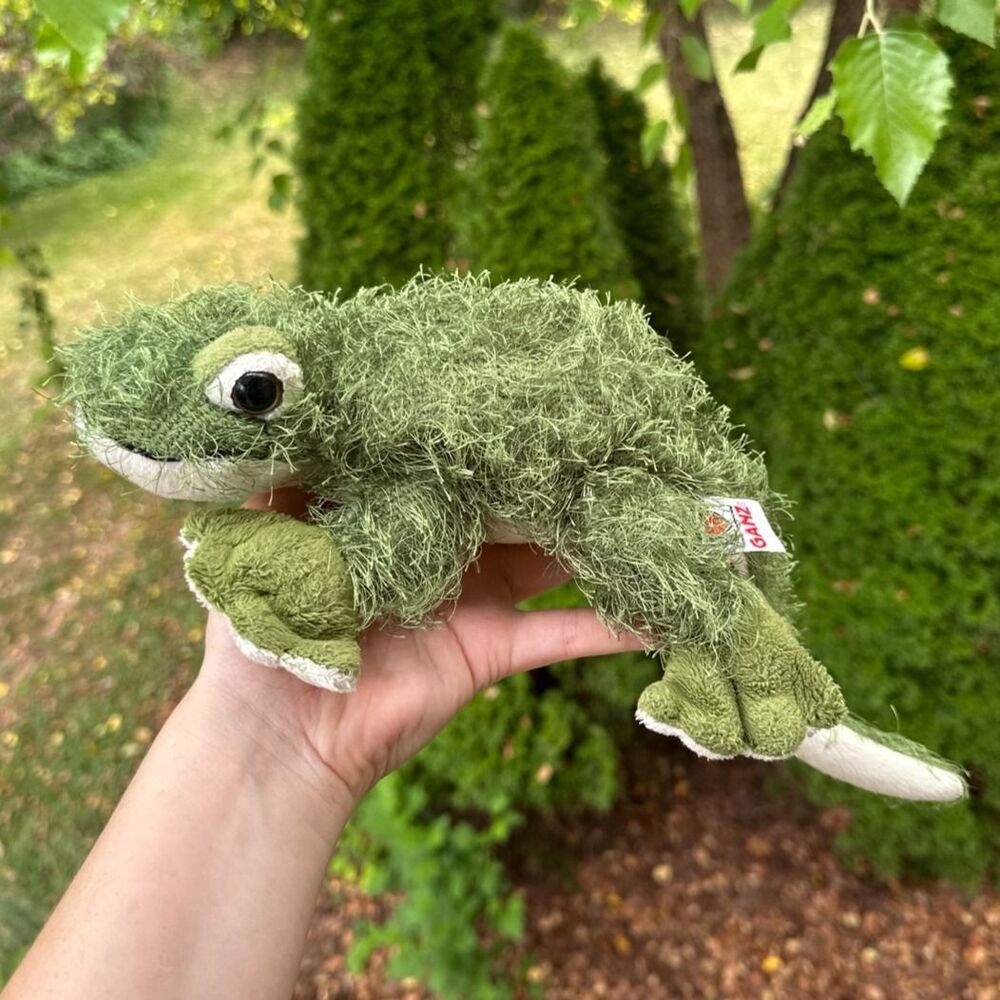 Ganz Webkinz Gecko Plush Green HM186 Lizard No Code 14" Stuffed Animal Beanie